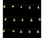 Lampy ogrodowe - Aigostar - Zewnętrzny świąteczny łańcuch LED, 50 diod, 8 trybów, zasilanie 3xAA, 5 m, IP44, ciepła biała, motyw: gwiazdy - miniaturka - grafika 1