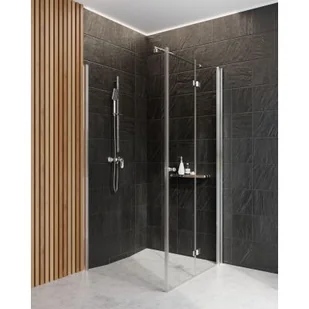 Zestaw Deante Kerria Plus kabina prysznicowa 90x80 cm prostokątna chrom/szkło przezroczyste (KTSX041P, KTS038P) - Kabiny prysznicowe - miniaturka - grafika 1