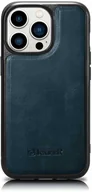 Etui i futerały do telefonów - iCarer Leather Oil Wax etui pokryte naturalną skórą do iPhone 14 Pro Max (kompatybilne z MagSafe) niebieski (WMI14220720-BU) - miniaturka - grafika 1