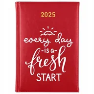 Kalendarze - Kalendarz Czerwony 2025 EVERY DAY IS A FRESH START Planer Terminarz Wzory - miniaturka - grafika 1