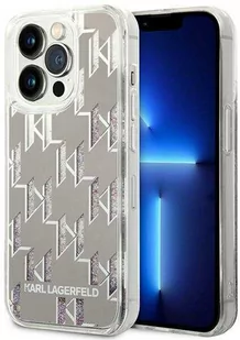 Karl Lagerfeld KLHCP14XLMNMS iPhone 14 Pro Max 6,7" hardcase srebrny/silver Liquid Glitter Monogram - Etui i futerały do telefonów - miniaturka - grafika 1