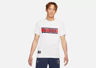 Nike Air Jordan Psg Wordmark Tee White - Koszulki męskie - miniaturka - grafika 1