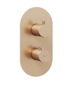 Baterie wannowe i prysznicowe - Ravak Espirit - Podtynkowa bateria termostatyczna, na 2 urządzenia, szczotkowane różowe złoto X070360 - miniaturka - grafika 1