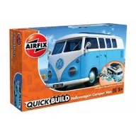 Kolekcjonerskie modele pojazdów - AirFix Samochód VW Camper Van błękitny (seria Quick Build) J6024 - miniaturka - grafika 1