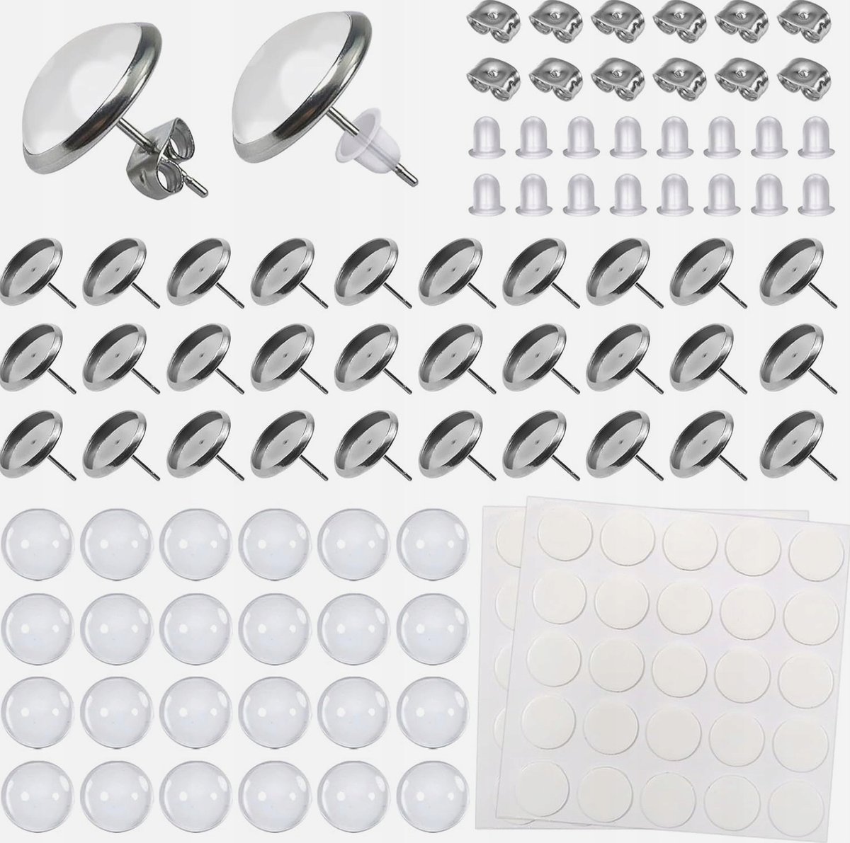 KOLCZYKI SZTYFTY 50 SZTUK ZATYCZKI 100 SZTUK PÓŁFABRYKATY BIŻUTERIA DIY
