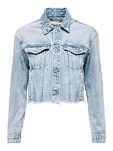 Bestseller A/S Damska kurtka ONLEMILY LS Crop Jacket DNM MAE, Light Blue Denim, XS, jasnoniebieski (light blue denim) - Kurtki damskie - miniaturka - grafika 1