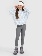 Spodnie i spodenki dla dziewczynek - 4F Legginsy z prążkowanej dzianiny dziewczęce - szare 164 (13-14 lat) - miniaturka - grafika 1