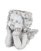 Donice - Blumfeldt Pigmejka Osłonka aniołek szara ceramika 20x20x14cm uniwersalny 96515-uniw - miniaturka - grafika 1