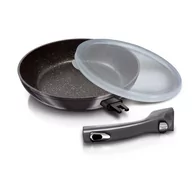 Patelnie - SK PATELNIA Z POWŁ. GRANITOWĄ Z ODPINANĄ RĄCZKĄ 24cm BERLINGER HAUS Carbon Pro BH-6912 emix - miniaturka - grafika 1