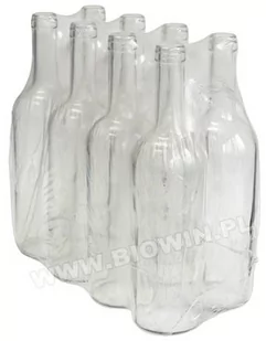 Browin Butelki szklane na wino - bezbarwne 8x0,75l, marki buw80,75bia - Domowy wyrób alkoholu - miniaturka - grafika 1