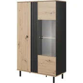 Kredensy - Kredens Madis Laski Meble Dąb Artisan, Antracyt - miniaturka - grafika 1