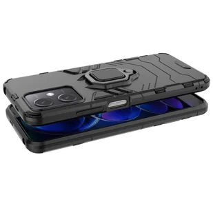 Ring Armor etui do Xiaomi Redmi Note 12 5G / Poco X5 5G pancerny pokrowiec uchwyt magnetyczny ring czarne - Etui i futerały do telefonów - miniaturka - grafika 8