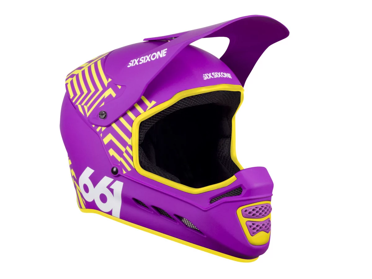 SisSixOne 661 RESET DAZZLE PURPLE Kask rowerowy fullface purpurowo-żółty