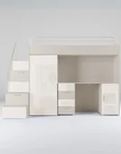 Krzesełka i taborety dla dzieci - Meblościanka Raj 4 kaszmir połysk - pokój dziecięcy, młodzieżowy z materacem i stelażem kaszmir + biały - miniaturka - grafika 1