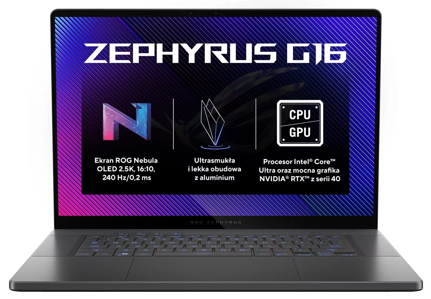 Asus ROG Zephyrus G16 GU605MI-QR076W - Ultra 7-155H | 16'''-240Hz | OLED | 32GB | 1TB | W11H | RTX4070
