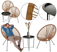 Meble ogrodowe - Zestaw Mebli Ogrodowych Do Ogrodu Tarasu Na Balkon Pico +2X Acapulco Brąz - miniaturka - grafika 1