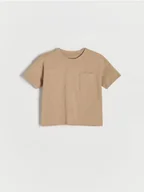 Bluzki dla niemowląt - Reserved - Bawełniany t-shirt oversize - warm olive - miniaturka - grafika 1