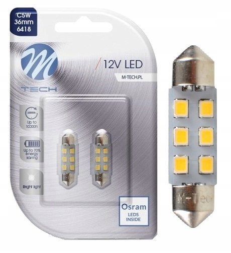 Żarówki C5w Osram Opto Semiconductors Led M-tech 36mm Dioda Biała 6418