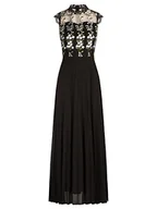 Sukienki - ApartFashion Damska sukienka wieczorowa, czarno-wielokolorowa, normalna, Czarno-wielokolorowy, 36 - miniaturka - grafika 1