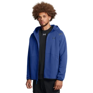 Męska bluza dresowa rozpinana z kapturem Under Armour UA Unstoppable Flc Fz Hd Eu - niebieska - UNDER ARMOUR - Bluzy sportowe męskie - miniaturka - grafika 1