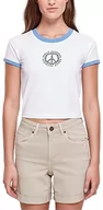 Koszulki i topy damskie - Urban Classics Ladies Stretch Jersey Cropped Tee damska koszulka pomarańczowa, biały/niebieski (Horizonblue), M - miniaturka - grafika 1