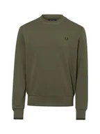 Bluzy męskie - Fred Perry Męska bluza nierozpinana Mężczyźni Materiał dresowy zielony jednolity, S - miniaturka - grafika 1