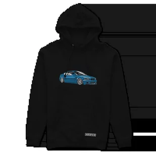 Czarna bluza z kapturem niebieskie BMW M3 E46-3XL - Odzież do sportów motorowych - miniaturka - grafika 1