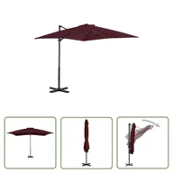 Parasole ogrodowe - The Living Store Parasol wiszący z aluminiowym słupkiem - 250x250 cm - bordowy - Parasol Wiszący - miniaturka - grafika 1