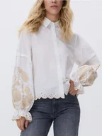 Koszule damskie - Reserved - Koszula z haftowanym wzorem - biały - miniaturka - grafika 1