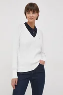 Swetry damskie - Tommy Hilfiger sweter bawełniany kolor biały - miniaturka - grafika 1