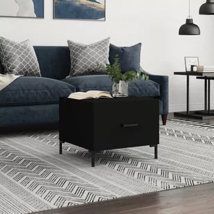 vidaXL Stolik kawowy, czarny, 50x50x40 cm, materiał drewnopochodny - Ławy i stoliki kawowe - miniaturka - grafika 1