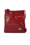 Torebki damskie - Damska czerwona listonoszka skórzana - miniaturka - grafika 1