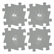 Zabawki sensoryczne - ﻿WOOPIE Mata Sensoryczna Ortopedyczna Puzzle Ręce i Nogi 16 el. - Kolor Szar - miniaturka - grafika 1