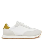Sneakersy męskie - Sneakersy Calvin Klein Low Prof Runn Laceup Cv Mix HM0HM01723 Biały - miniaturka - grafika 1
