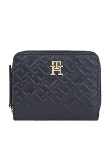Tommy Hilfiger Mały Portfel Damski Th Refined Med Za Mono AW0AW15755 Czarny - Portfele - miniaturka - grafika 1