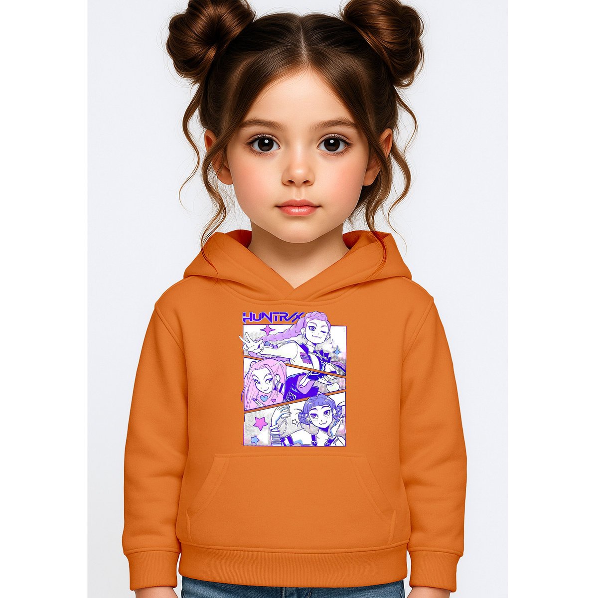 BLUZA DZIECIĘCA K-POPOWE ŁOWCZYNIE DEMONÓW HUNTRIX 146-152 Z KAPTUREM