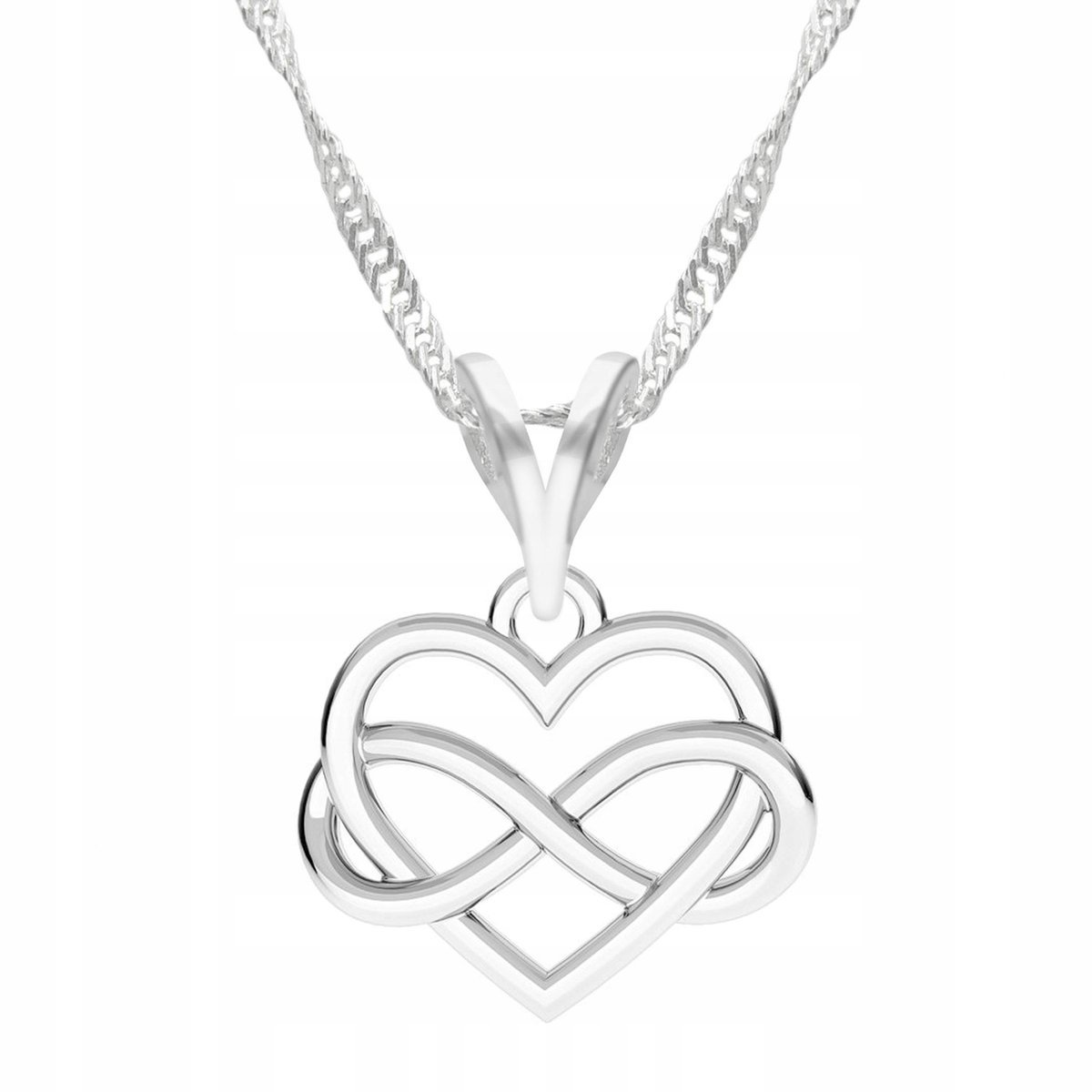 Naszyjnik Srebrny z Nieskończonością Wieczna Forever Miłość Love SREBRO 925