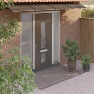 Markizy - vidaXL Daszek nad drzwi, czarny, 350x100 cm, poliwęglan - miniaturka - grafika 1