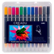 Kredki, ołówki, pastele i pisaki - Creadu, Cienkopisy 2w1, 24 sztuki - miniaturka - grafika 1
