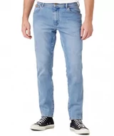 Spodnie męskie - Wrangler Texas Slim Męskie Spodnie Jeansowe Green Steel W12Sjx31Z-W33 L32 - miniaturka - grafika 1