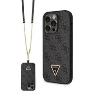 Etui i futerały do telefonów - Guess GUHCP14XP4TDSCPK iPhone 14 Pro Max 6.7" czarny/black hardcase Crossbody 4G Metal Logo - miniaturka - grafika 1