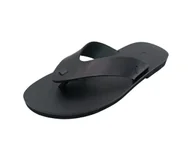 Klapki i japonki męskie - Czarne klapki męskie japonki ze skóry naturalnej SANDINISTA S4678 [Rozmiar: 44] - miniaturka - grafika 1