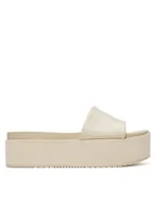 Klapki i japonki damskie - Calvin Klein Jeans Klapki Flatform Sandal Slide In Nylon YW0YW01791 Écru - miniaturka - grafika 1