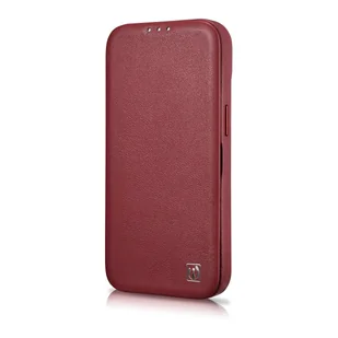 iCarer CE Premium Leather Folio Case skórzane etui iPhone 14 z klapką magnetyczne MagSafe czerwony (WMI14220713-RD) - Etui i futerały do telefonów - miniaturka - grafika 7