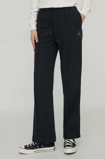 Spodnie damskie - Converse spodnie dresowe bawełniane kolor czarny gładkie - grafika 1