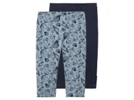 Spodnie i spodenki dla dziewczynek - lupilu® Legginsy capri dziewczęce z bawełny, 2 pary (98 - 104, Niebieski/szary) - miniaturka - grafika 1