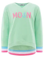 Bluzy damskie - Zwillingsherz Bluza "MoinZH" w kolorze różowo-miętowym - miniaturka - grafika 1