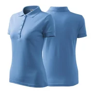 Koszulki i topy damskie - Koszulka błękitna polo z logo na sercu damska z nadrukiem logo firmy 200g 210 kolor 15 koszulka polo - miniaturka - grafika 1
