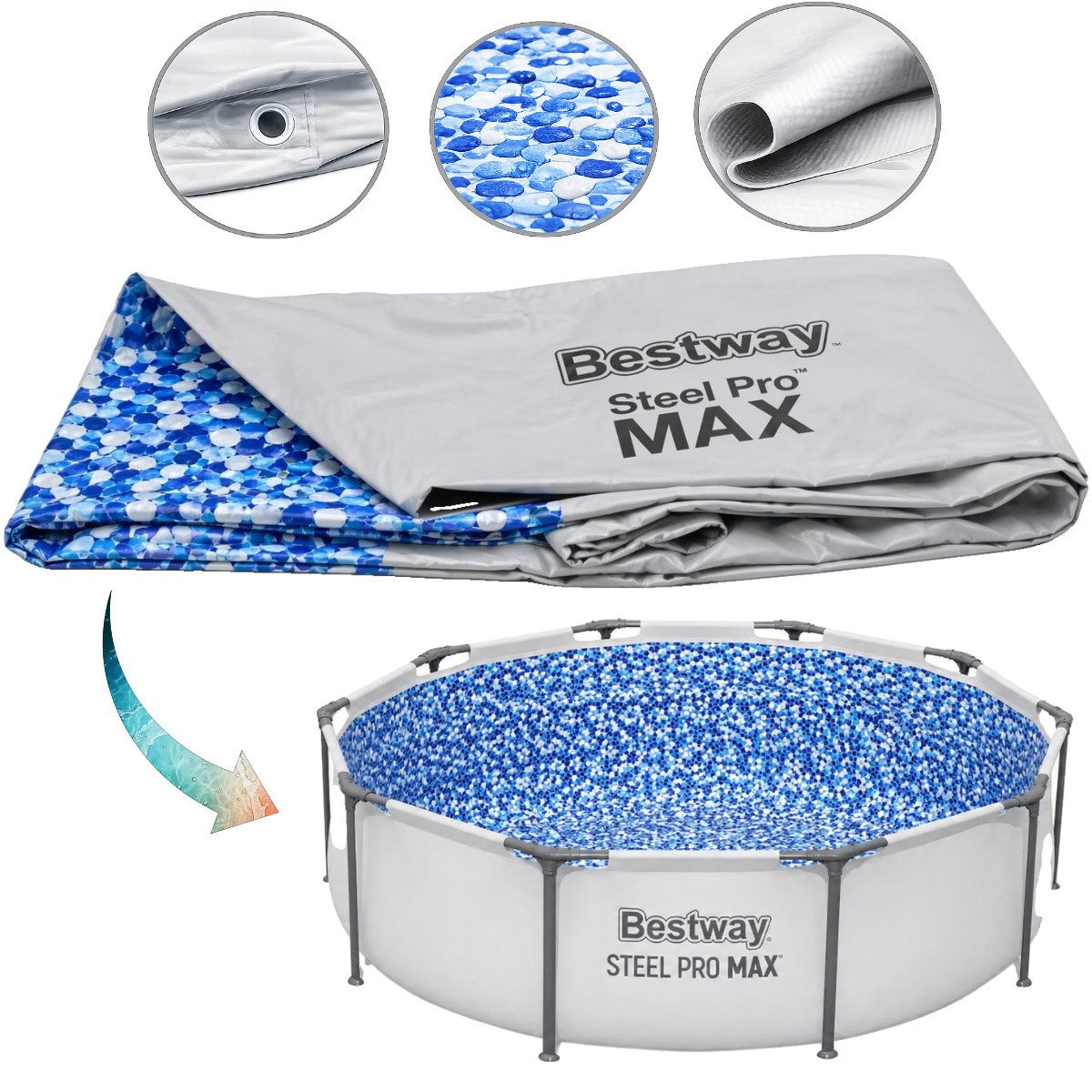 Bestway niecka basenowa poszycie do basenu  steel pro max 305 x 76 cm