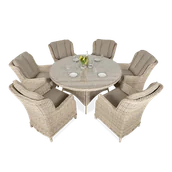 Meble ogrodowe - Meble z technorattanu RAVENA Beige - miniaturka - grafika 1